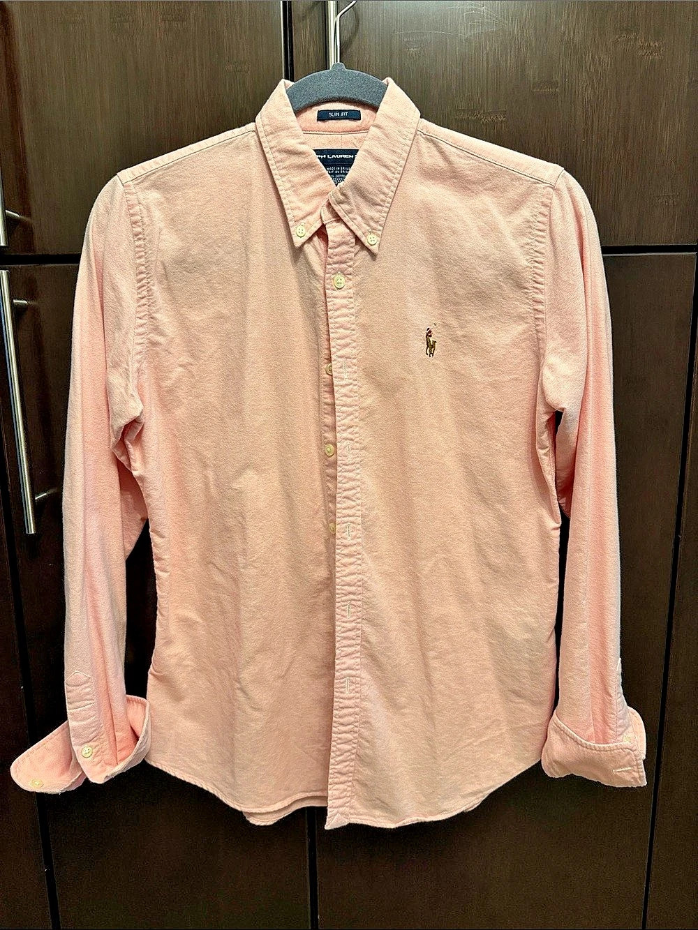 Polo Ralph Lauren Slim Fit Oxford Shirt Pink Oxford Button Down Size 8